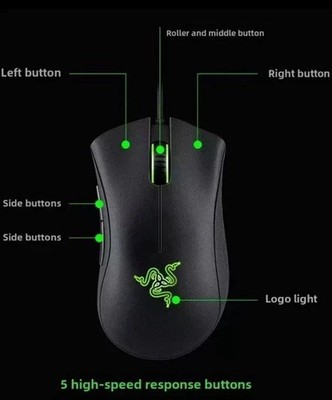 Razer DeathAdder Essential Gaming Mouse Wired   6400 DPI Optical Esports Mouse