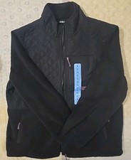 Eddie Bauer Women's Mixed Media Fleece Jacket Size Large Black