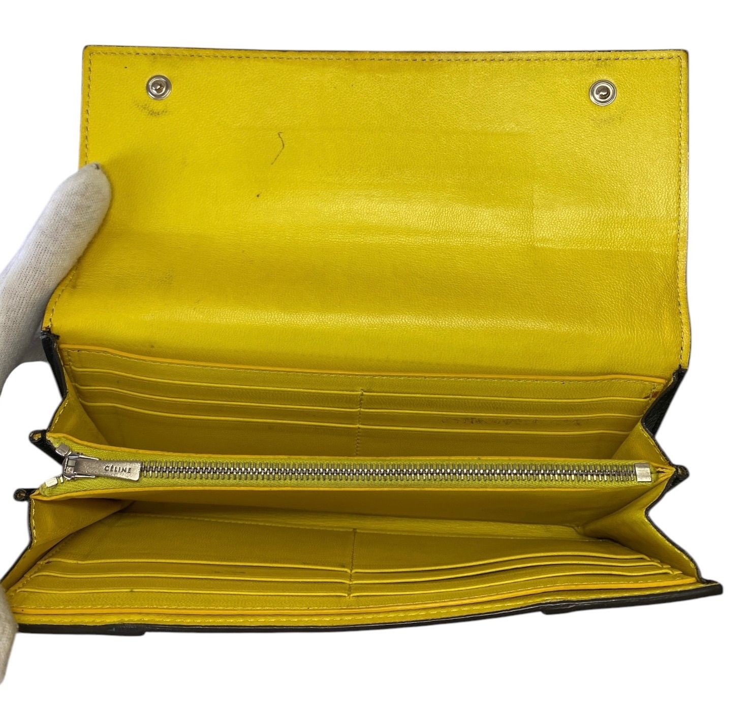 CELINE Multi function W Hook Leather Long Wallet … - image 6