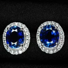 Elegant Royal Blue Sapphire 10.70Ct 925 Sterling Silver Handmade Earrings Gifts