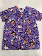 Dora The Explorer Scrub Top With Pockets,  Nick Jr.  Size M.  Medical, Nursing.