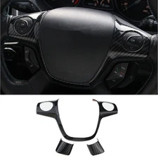 For Ford Focus ST RS 12-14 Carbon Fiber Look Steering Wheel Button Cover Trim 3X