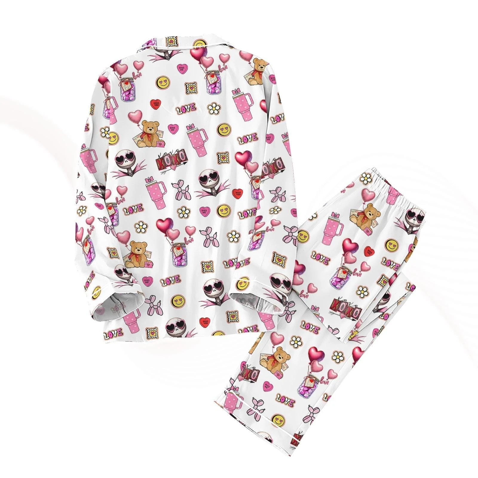 Nightmare Before Xmas Jack Skellington Coquette Valentines Day Pajamas Set