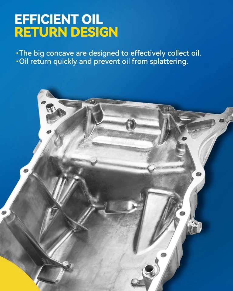 Engine Oil Pan Aluminum w/o Gasket w/ Screws for 1971 Chevrolet Nova L6 4.1L - Изображение 2 из 4