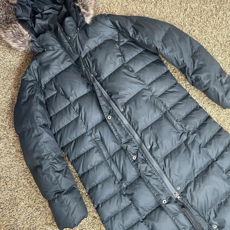 Abrigo de Lona Eddie Bauer Lodge Plumón Capucha Extraíble y Piel Sintética Grande Tormenta Foto 4 de 4