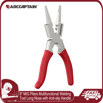 ARCCAPTAIN 8'' Welding Pliers Long Nose Sharp MIG Plier Multifunctional Durable 