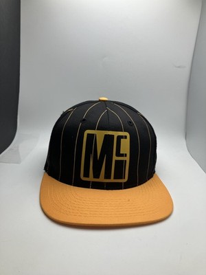 Otto Hat Cap Snap Back Mens One Size Black Yellow MC Logo Striped Baseball