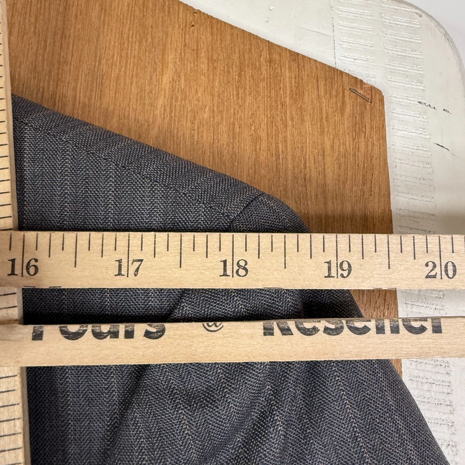 Traje Jhane Barnes Para Hombre 42L Gris Rayas 2 Botones Super 140s Lana Lona 36x30 Foto 4 de 4