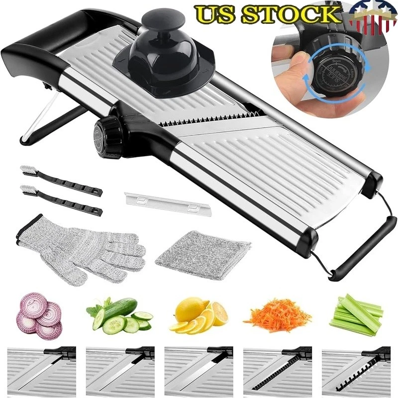 4-in-1 Stainless Steel Mandoline Slicer W/ Adjustable Blades Vegetables & Fruits