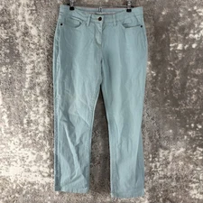 Boden Size 8 Stretch Denim Jeans Pants Blue Button Zip Straight Leg Casual