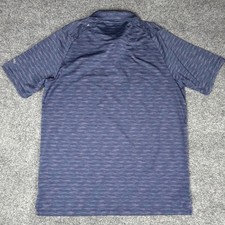 Callaway Opti-Dri Mens Large Navy Blue Teal Striped Golf Polo Shirt Tree