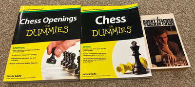Chess for Dummies & Bobby Fischer - 3 Book Set - RARE - Openings & Strategy!