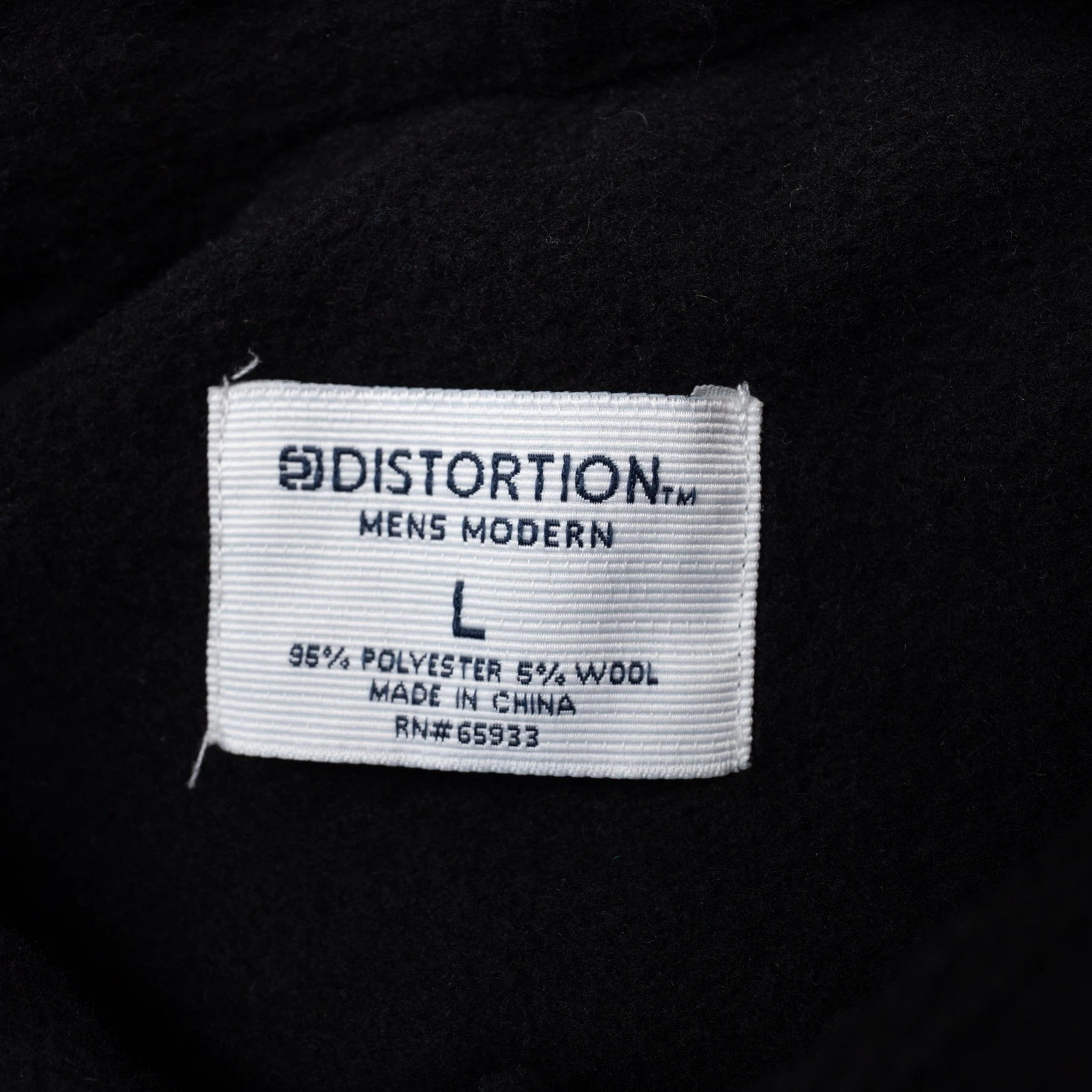 Distortion Shirt Jacket Mens Large Black Good Wool Blend Shacket 1FL5056M - product detail image 7