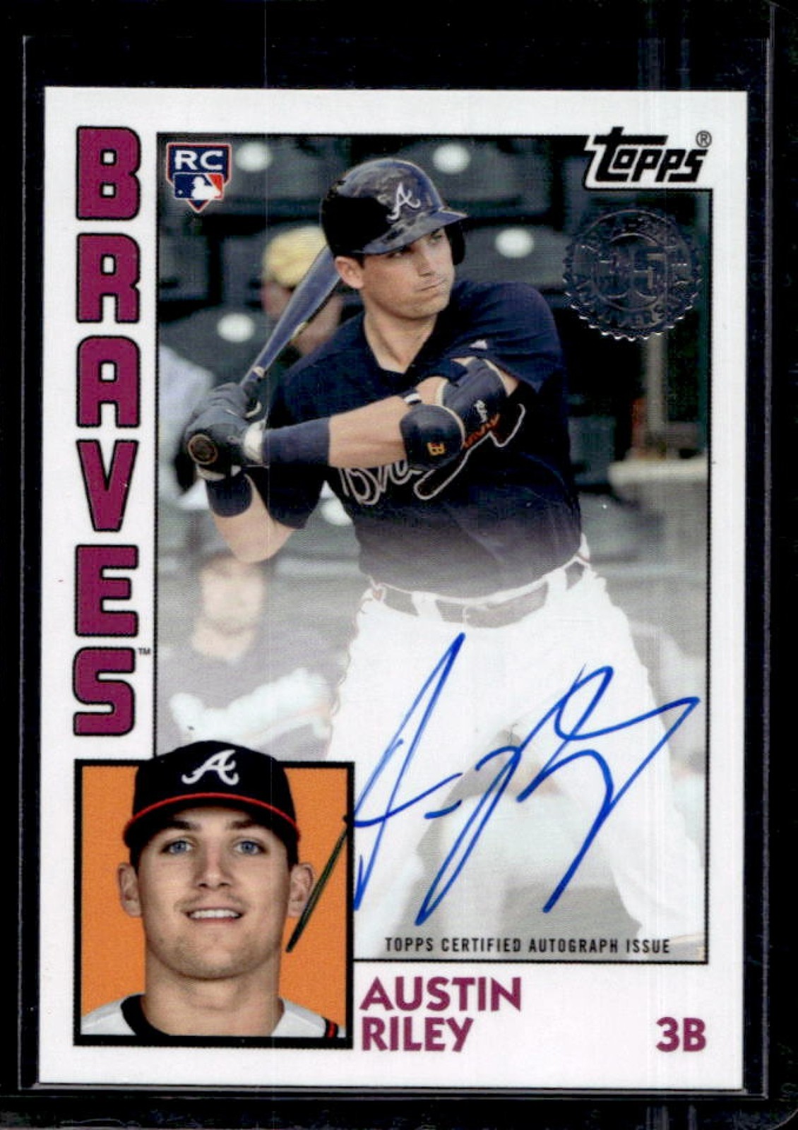 2019 Topps Update Austin Riley 1984 Baseball 35th Anniversary Auto RC #84R-AR