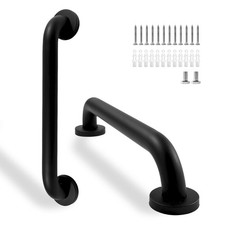 Shower Grab Bar 2 Pack 16 Inch Black Bathroom Grab Bar 1.25" Diameter 304 Sta...