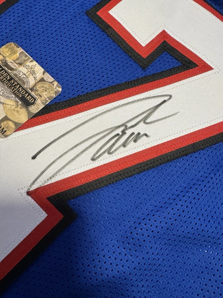 Camiseta de fútbol firmada por Josh Allen Buffalo Bills con holograma certificado de autenticidad Goat MVP Foto 3 de 4