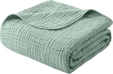 Muslin Blanket 100 Organic Cotton Large Twin Size 60" X 80" for Bed Couch Summe