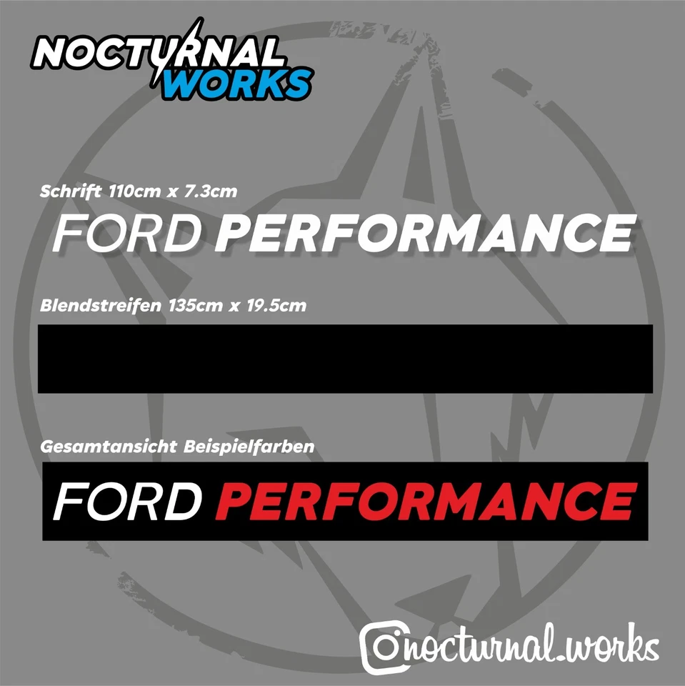 Blendstreifen + Schriftzug Ford Performance 110cm Aufkleber Scheibenkeil Tuning - Bild 2 von 4