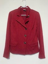 Cabi Women Size 2 Red Rhubarb Outing Button Up Blazer 3175