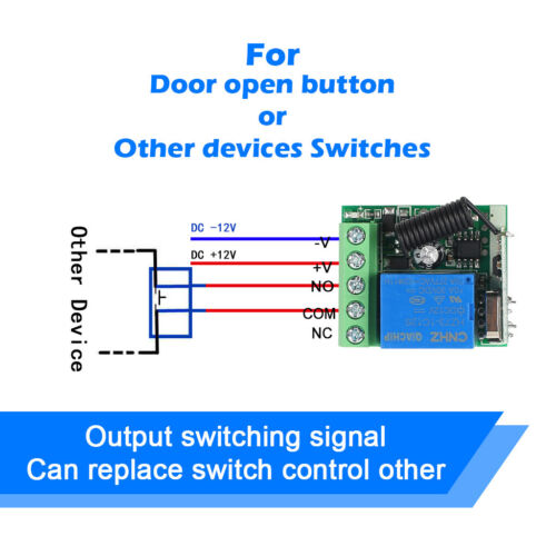 Funk Fernbedienung 12V 433MHZ Garagentor Schalter Empfänger mit 2 Handsender DE - Bild 4 von 9