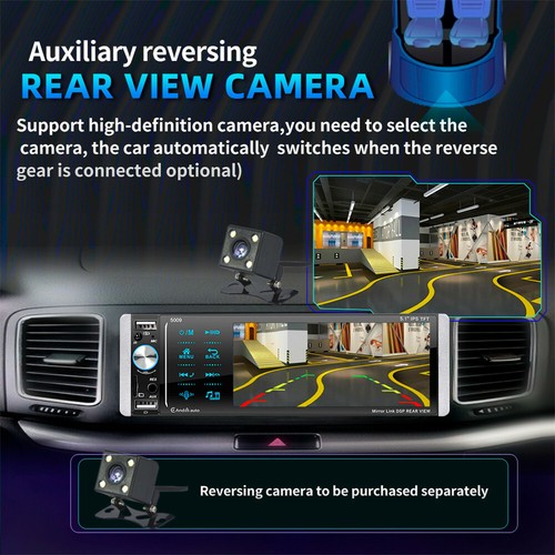Stereo Autoradio Bluetooth Single DIN Touchscreen für Apple Carplay BT/FM/AUX - Bild 5 von 12