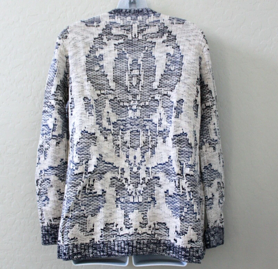 Willow & Clay Cable Open Knit Cardigan Blue & White Size XS NEW - Image 2 of 3