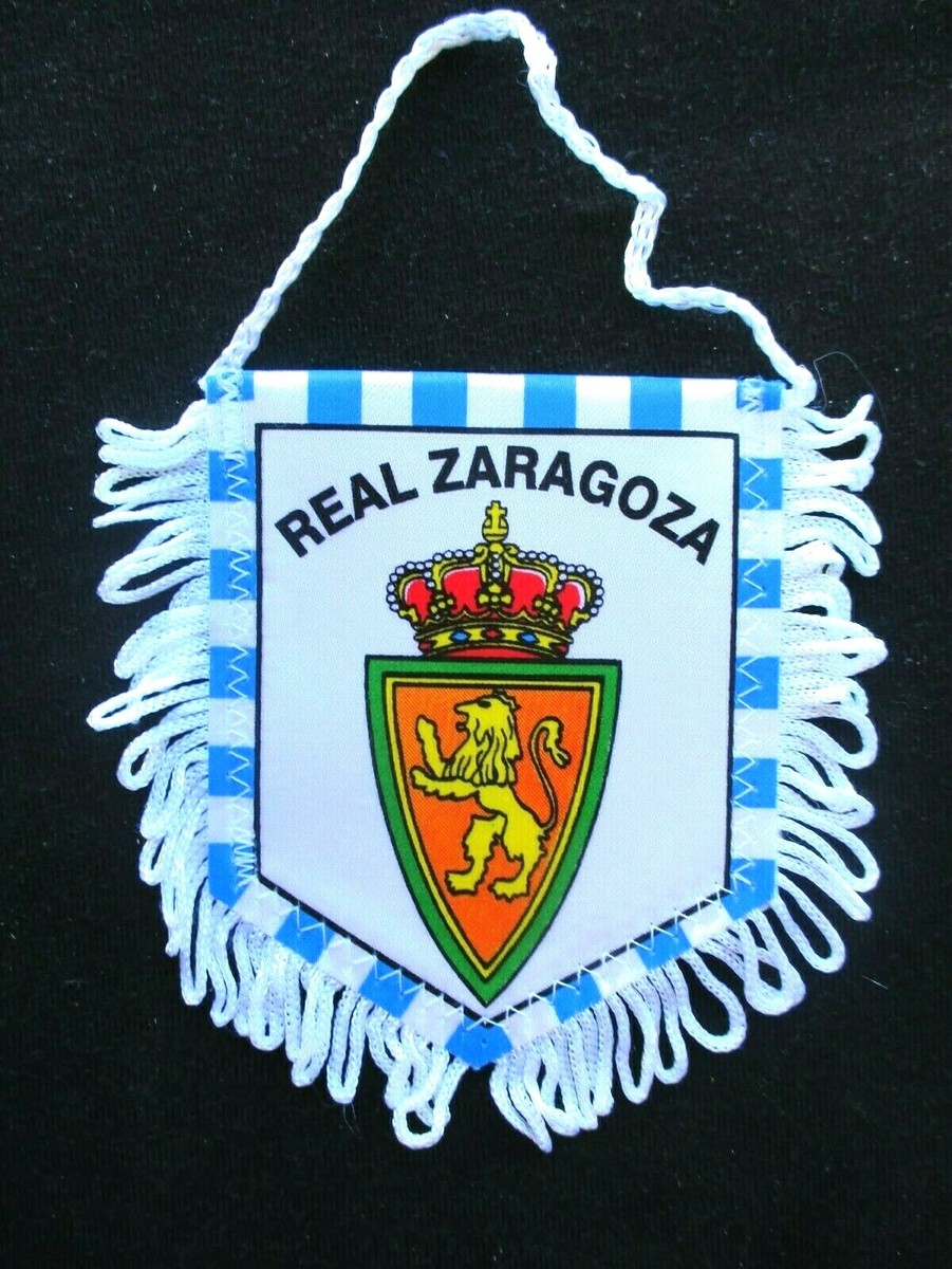Real Zaragoza Club Logo Symbol La Liga Spain Football Abstract Design Vector Illustration With Yellow Background