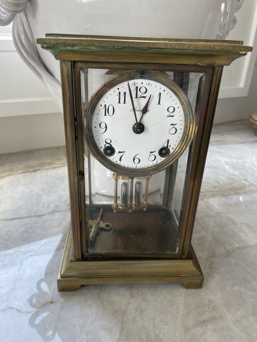 Antique Ansonia Brass Mantel Clock 1920's | eBay