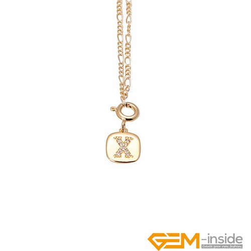 14K Gold Filled Initial Letter A-Z CZ Pendant Charms Necklace for Jewelry Making - Picture 58 of 63