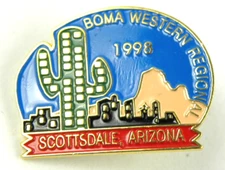 Vintage BOMA Western Regionals Pin Scottsdale Arizona Enamel Cactus 1998 Lapel