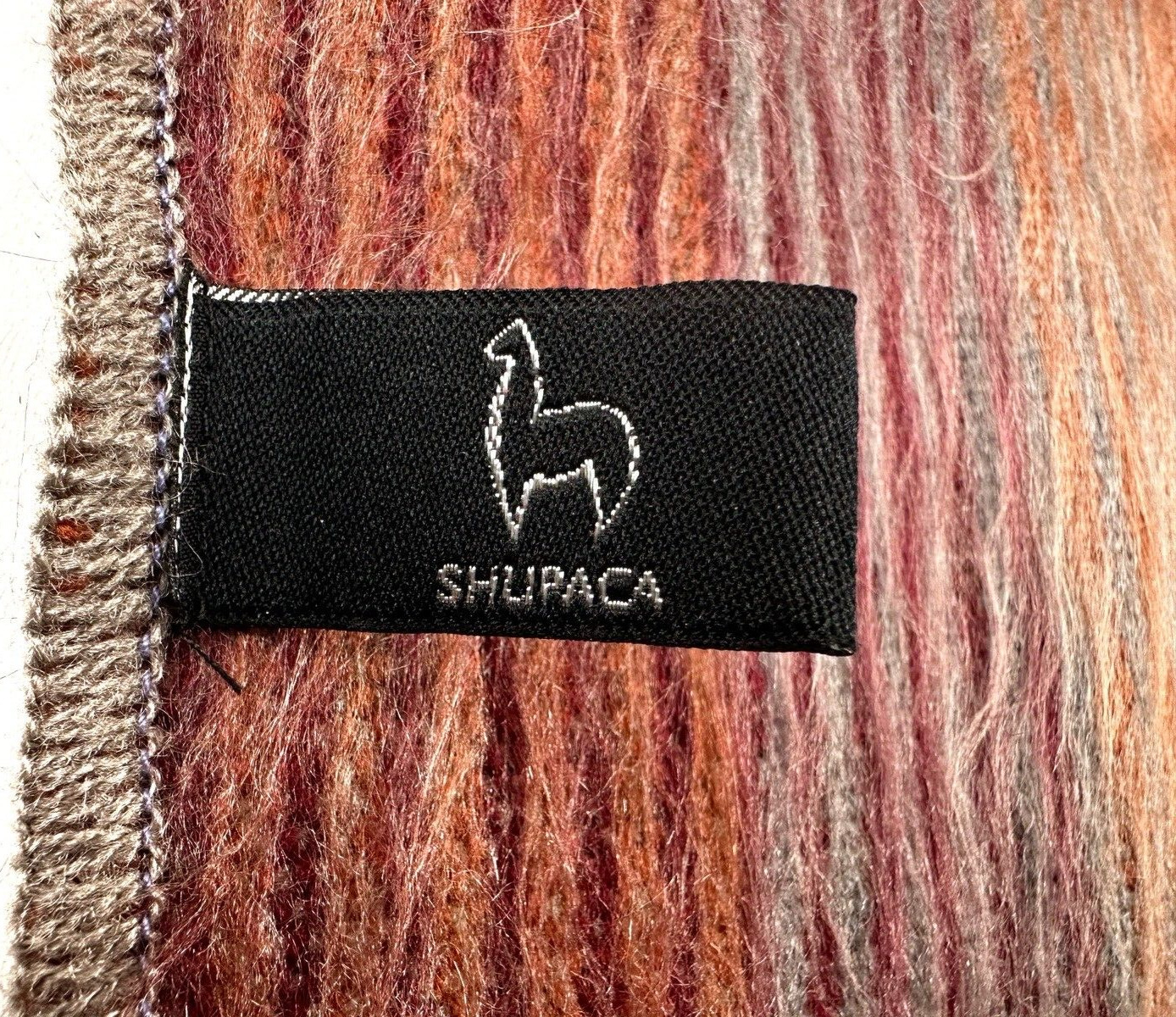 Shupaca Handmade 80% Alpaca Long Scarf Orange Red… - image 4