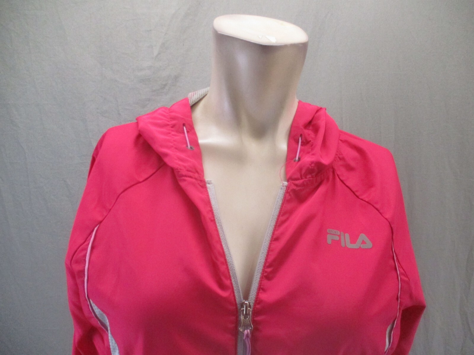 FILA taglia S giacca donna rosa full zip cappuccio tasca leggera slim pista 620