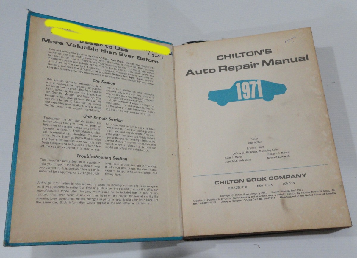 64-71 American Car General Auto Service Repair Manual Chilton | eBay