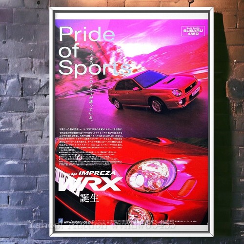Authentic Official Vintage SUBARU IMPREZA WRX Ad Poster,  GDB S202 EJ20 STI OEM