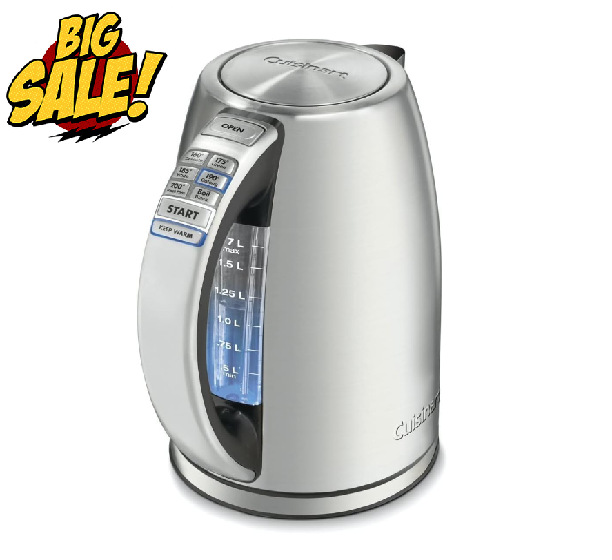 Cuisinart 1.7L Cordless Electric Kettle with 6 Temp Settings in Stainless Steel-image