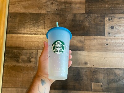 Starbucks Reusable Tumbler NEW Clear Confetti 24oz Blue Lid Cup Personalize  Mug | eBay