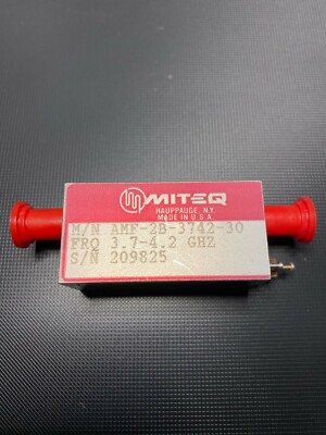Miteq M/N AMF-2B-3742-30 20dB RF Microwave Low Noise Amplifier SMA(f) +15V