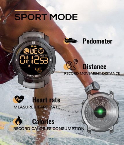 Men Outdoor Sport Tactical Smart Watch Altimeter Barometer Compass WristWatch - Picture 6 of 16