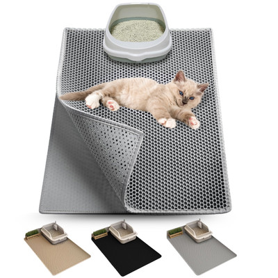 Doppellagige Katzentoilette Tablett Groß Rutschfest Waschbar Pad Pfoten Sauber