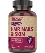 Deva Vegan Hair Nails Skin 90 Tablets with Biotin, 100% Vegetarian