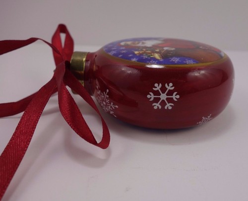 Adorno de Copo de Nieve de Papá Noel Borgoña Redondo Plano Delantero Trasero Borgoña Cinta Colgador - Imagen 5 de 6