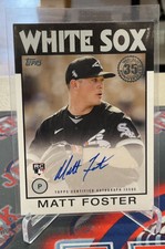 2021 Topps Matt Foster 1986 Topps Rookie Auto Autograph RC #86A-MF White Sox