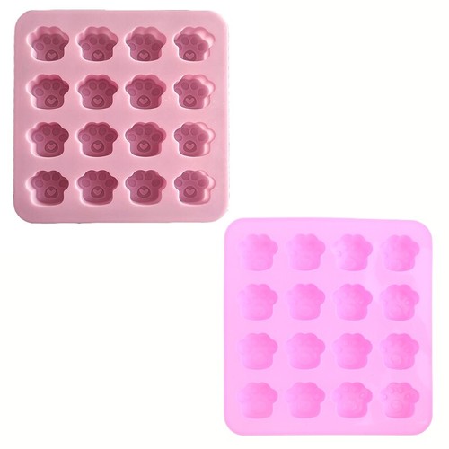 16-Cavity Silicone Paw Print Mold Animal Palw Resin Mold Dog Cat Footprint Molds - Picture 2 of 7