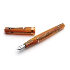 Leonardo Momento Zero Orange Mango Fountain Pen Finishes Silver M
