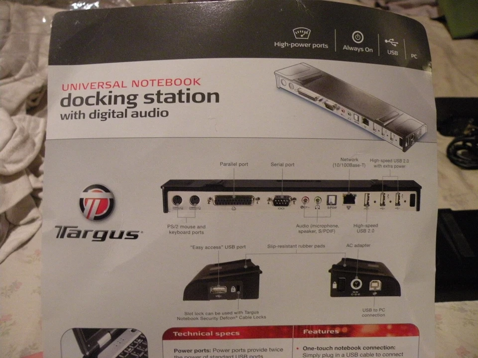 Targus ACP45US Universal Laptop / Notebook Docking Station With Digital Audio - Image 3 of 4