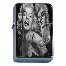 Windproof Refillable Oil Lighter Sugar Skull D19 Day of The Dead Dia De Muertos