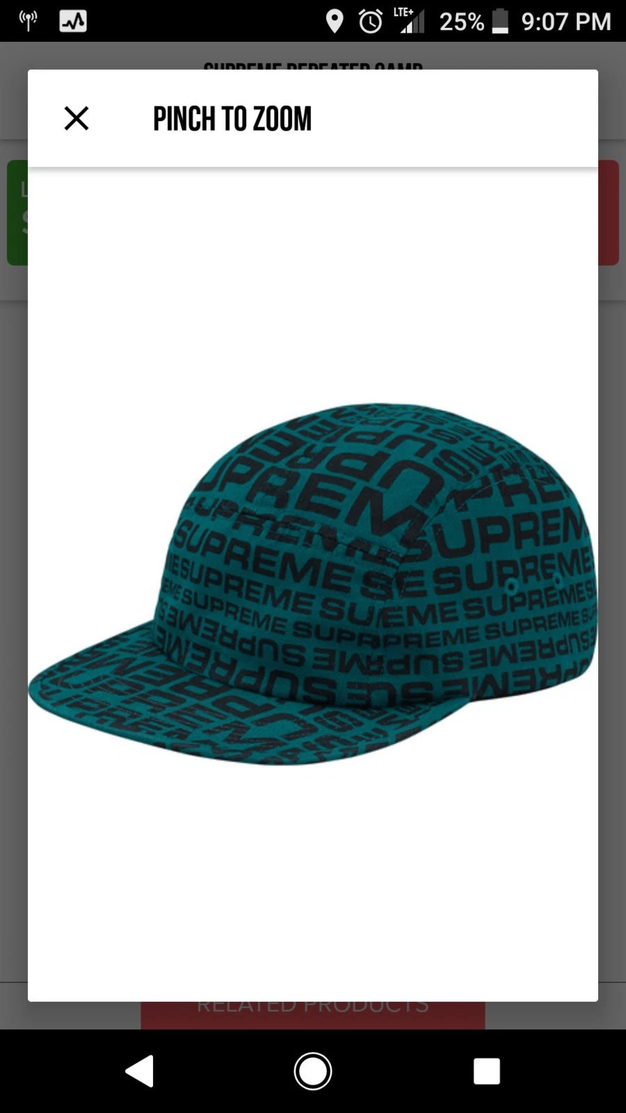 Supreme Repeater Camp Cap Sarcelle