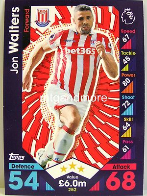 Match Attax 2016/17 Premier League - #252 Jon Walters - Stoke City
