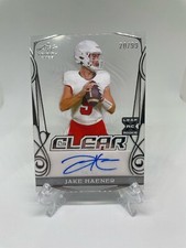JAKE HAENER 2023 LEAF TRINITY FOOTBALL CLEAR ROOKIE ACETATE AUTO /99