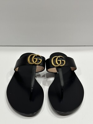 GUCCI Marmont T-Strap Leather Women's Sandals Size 37 1/2 | eBay
